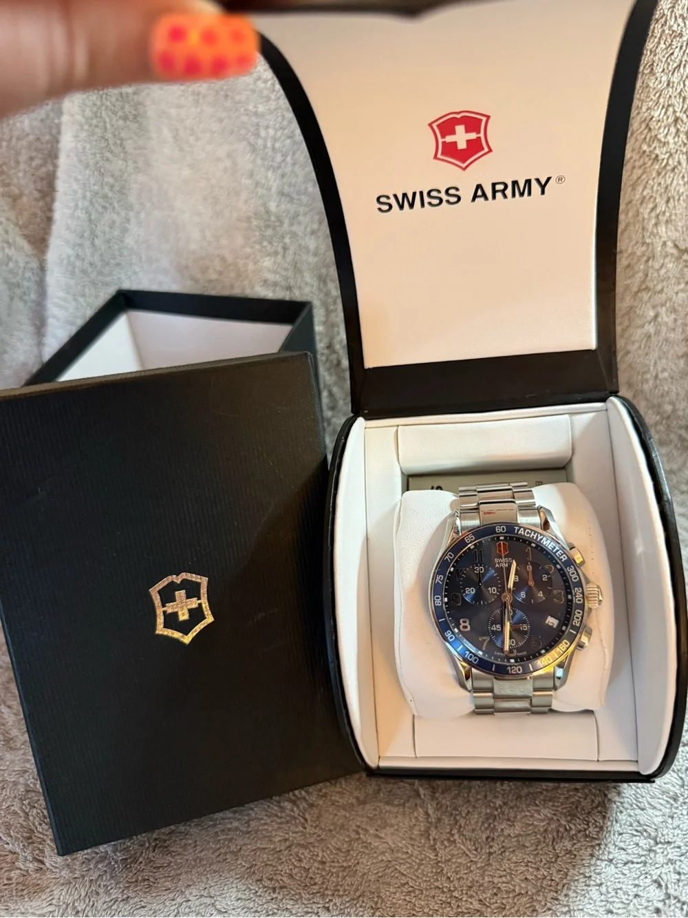 Swiss Army Stainless Steel Chronograph Watch - Blue Dial
